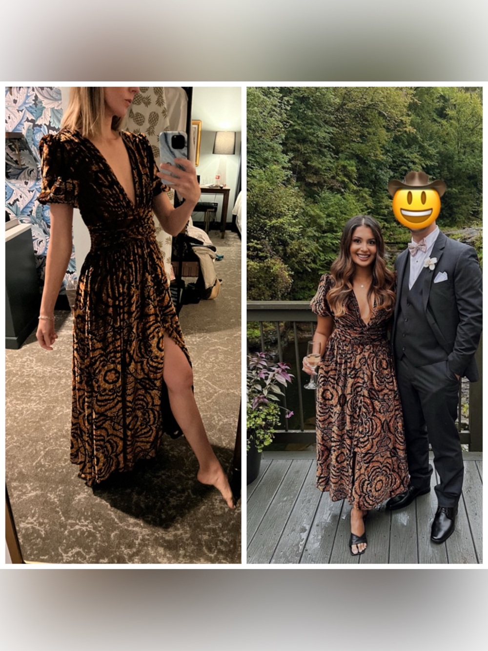 Anthropologie Catalina Burnout Velvet Maxi Dress Size 6